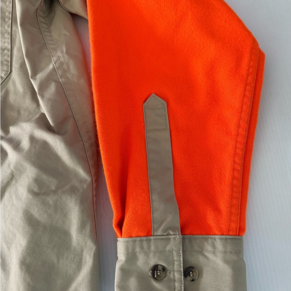 Filson Shooting Shirt Large Blaze Orange Khaki Long Sleeve Button Up RH Hunting - Picture 5 of 8